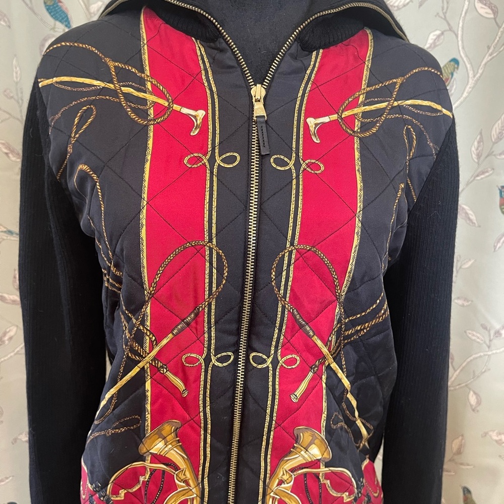 Women’s Ralph Lauren jacket Large Holiday Black and Red Jacket Christmas music